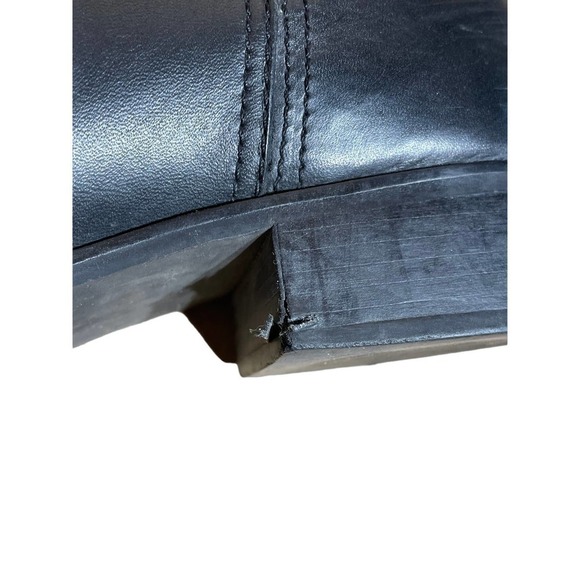 Tory Burch Tall Rain Boots womens Riding Boots BLACK SIZE 8.5M - Picture 6 of 6